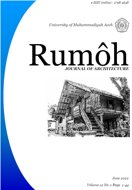 					View Vol. 12 No. 1 (2022): Rumôh, Journal of Architecture
				